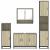 Set de mobilier de baie din 4 piese din lemn de stejar Sonoma GartenMobel Dekor