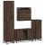 Set de mobilier de baie din 4 piese din lemn de stejar maro GartenMobel Dekor