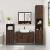 Set de mobilier de baie din 4 piese din lemn de stejar maro GartenMobel Dekor