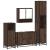 Set de mobilier de baie din 4 piese din lemn de stejar maro GartenMobel Dekor