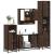 Set de mobilier de baie din 4 piese din lemn de stejar maro GartenMobel Dekor
