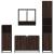 Set de mobilier de baie din 4 piese din lemn de stejar maro GartenMobel Dekor