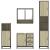 Set de mobilier de baie din 4 piese din lemn de stejar Sonoma GartenMobel Dekor
