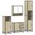 Set de mobilier de baie din 4 piese din lemn de stejar Sonoma GartenMobel Dekor