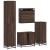 Set de mobilier de baie din 4 piese din lemn de stejar maro GartenMobel Dekor