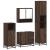 Set de mobilier de baie din 4 piese din lemn de stejar maro GartenMobel Dekor