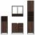 Set de mobilier de baie din 4 piese din lemn de stejar maro GartenMobel Dekor