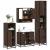 Set de mobilier de baie din 4 piese din lemn de stejar maro GartenMobel Dekor