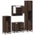 Set de mobilier de baie din 4 piese din lemn de stejar maro GartenMobel Dekor