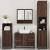 Set de mobilier de baie din 4 piese din lemn de stejar maro GartenMobel Dekor