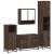 Set de mobilier de baie din 4 piese din lemn de stejar maro GartenMobel Dekor