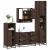 Set de mobilier de baie din 4 piese din lemn de stejar maro GartenMobel Dekor