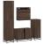 Set de mobilier de baie din 4 piese din lemn de stejar maro GartenMobel Dekor