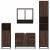 Set de mobilier de baie din 4 piese din lemn de stejar maro GartenMobel Dekor