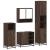 Set de mobilier de baie din 4 piese din lemn de stejar maro GartenMobel Dekor