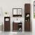 Set de mobilier de baie din 4 piese din lemn de stejar maro GartenMobel Dekor
