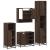 Set de mobilier de baie din 4 piese din lemn de stejar maro GartenMobel Dekor