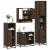 Set de mobilier de baie din 4 piese din lemn de stejar maro GartenMobel Dekor