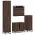 Set de mobilier de baie din 4 piese din lemn de stejar maro GartenMobel Dekor