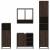 Set de mobilier de baie din 4 piese din lemn de stejar maro GartenMobel Dekor