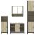 Set de mobilier de baie din 4 piese din lemn de stejar Sonoma GartenMobel Dekor
