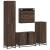 Set de mobilier de baie din 4 piese din lemn de stejar maro GartenMobel Dekor