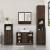 Set de mobilier de baie din 4 piese din lemn de stejar maro GartenMobel Dekor
