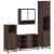 Set de mobilier de baie din 4 piese din lemn de stejar maro GartenMobel Dekor