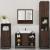 Set de mobilier de baie din 4 piese din lemn de stejar maro GartenMobel Dekor