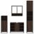 Set de mobilier de baie din 4 piese din lemn de stejar maro GartenMobel Dekor