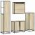 Set de mobilier de baie din 4 piese din lemn de stejar Sonoma GartenMobel Dekor