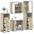 Set de mobilier de baie din 4 piese din lemn de stejar Sonoma GartenMobel Dekor