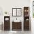 Set de mobilier de baie din 4 piese din lemn de stejar maro GartenMobel Dekor
