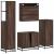 Set de mobilier de baie din 4 piese din lemn de stejar maro GartenMobel Dekor