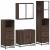 Set de mobilier de baie din 4 piese din lemn de stejar maro GartenMobel Dekor