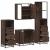Set de mobilier de baie din 4 piese din lemn de stejar maro GartenMobel Dekor