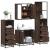 Set de mobilier de baie din 4 piese din lemn de stejar maro GartenMobel Dekor