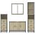 Set de mobilier de baie din 4 piese din lemn de stejar Sonoma GartenMobel Dekor