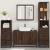 Set de mobilier de baie din 4 piese din lemn de stejar maro GartenMobel Dekor