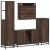 Set de mobilier de baie din 4 piese din lemn de stejar maro GartenMobel Dekor