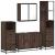 Set de mobilier de baie din 4 piese din lemn de stejar maro GartenMobel Dekor