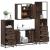 Set de mobilier de baie din 4 piese din lemn de stejar maro GartenMobel Dekor