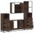 Set de mobilier de baie din 4 piese din lemn de stejar maro GartenMobel Dekor