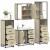Set de mobilier de baie din 4 piese din lemn de stejar Sonoma GartenMobel Dekor
