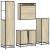 Set de mobilier de baie din 4 piese din lemn de stejar Sonoma GartenMobel Dekor