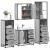 Set de mobilier de baie 4 piese Lemn stratificat gri Sonoma GartenMobel Dekor