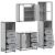 Set de mobilier de baie 4 piese Lemn stratificat gri Sonoma GartenMobel Dekor