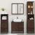 Set de mobilier de baie din 4 piese din lemn de stejar maro GartenMobel Dekor