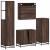 Set de mobilier de baie din 4 piese din lemn de stejar maro GartenMobel Dekor