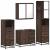 Set de mobilier de baie din 4 piese din lemn de stejar maro GartenMobel Dekor